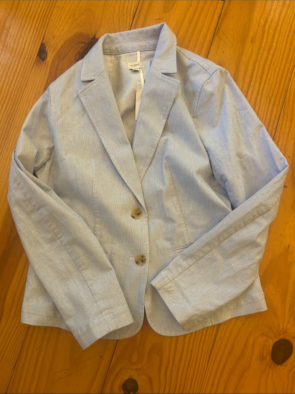 J. Crew Factory Light Blue Linen-Blend Women's Blazer
